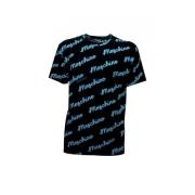 Zwarte katoenen T-shirt met neonprint Moschino , Black , Heren