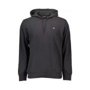 Organisch Katoenen Hoodie Napapijri , Black , Heren