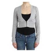 Grijze cropped wollen vest Roberto Cavalli , Gray , Dames