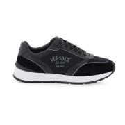 Barocco Jacquard Lage Sneakers Versace , Black , Heren
