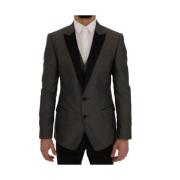 Multicolor Cirkelpatroon Blazer Dolce & Gabbana , Gray , Heren