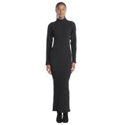 Zwart Hoge Hals Stretch Jurk L'idée , Black , Dames