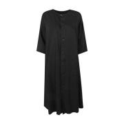 Zwarte Linnen Overhemdjurk Sarahwear , Black , Dames