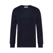 Essentiële Gebreide Crewneck - Klassieke Stijl Pure Path , Blue , Here...