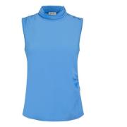 Hemelsblauwe Zijden Mouwloze Top Jaaf , Blue , Dames