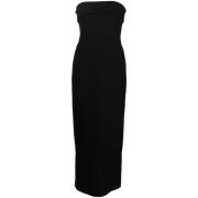 Zwarte mouwloze lange jurk met omslagdetail The New Arrivals Ilkyaz Oz...