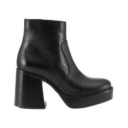 Retro Zwarte Leren Chelsea Laars JoDis , Black , Dames