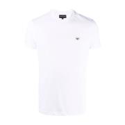Katoenen Stretch Logo T-shirt Emporio Armani , White , Heren