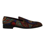 Multicolor Jacquard Crown Loafers Schoenen Dolce & Gabbana , Multicolo...