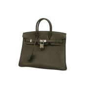 Pre-owned Leather handbags Hermès Vintage , Green , Dames