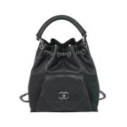 Pre-owned Leather backpacks Chanel Vintage , Black , Dames
