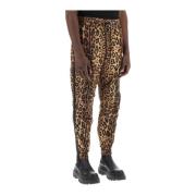 Luipaardprint Nylon Jogger Broek Dolce & Gabbana , Multicolor , Heren