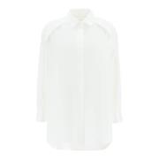 Mouwloze Poplin Maxi Shirt Sacai , White , Dames