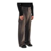 Wide Trousers Off White , Brown , Heren