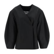 Oversized Bouffant Sleeve Blazer By Herenne Birger , Black , Dames