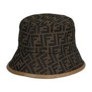 Jacquard Bucket Hat Fendi , Brown , Heren