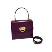 Pre-owned Leather handbags Celine Vintage , Purple , Dames