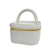 Pre-owned Leather handbags Chanel Vintage , White , Dames