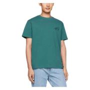 Signature Katoenen T-Shirt Lente/Zomer Collectie Tommy Jeans , Green ,...