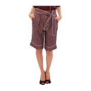 Luxe Zijden Shorts - Bordeaux Rood Kimono-Geïnspireerd Ontwerp Dolce &...