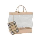 Pre-owned Leather totes Burberry Vintage , White , Dames