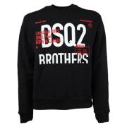 Felpa Sweatshirt Dsquared2 , Black , Heren