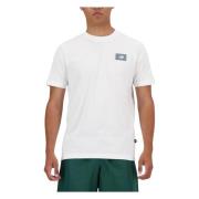 Klassiek Katoenen Heren T-Shirt New Balance , White , Heren