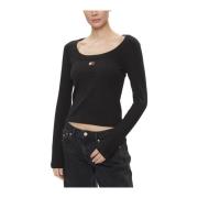 Long Sleeve Tops Tommy Jeans , Black , Dames