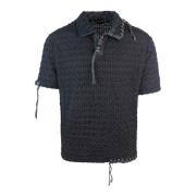 Zwarte Sweater Regular Fit Polo Stijl Andersson Bell , Black , Heren