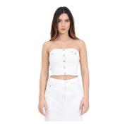 Sleeveless Tops Tommy Jeans , White , Dames
