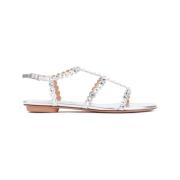 Zilver Tequila Platte Sandaal Aquazzura , Gray , Dames