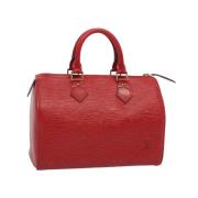 Pre-owned Leather handbags Louis Vuitton Vintage , Red , Dames