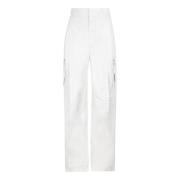 Straight Trousers Bottega Veneta , White , Dames