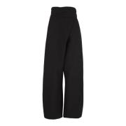 Arce, zwarte linnen en viscose broek Cortana , Black , Dames