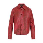 Intrecciato Leren Bicolor Shirt Bottega Veneta , Multicolor , Dames