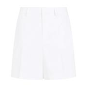 Pressed-Crease Katoenen Shorts Valentino , White , Heren