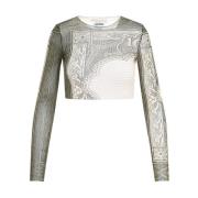 Cartouche Crop Top in Groen Ecru Jean Paul Gaultier , Multicolor , Dam...