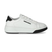 Witte Leren Bumper Sneaker met Logo Dsquared2 , White , Dames