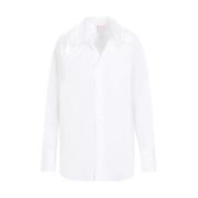 Katoenen Shirt in Optisch Wit Valentino , White , Dames