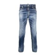 Whiskered Slim-Fit Denim Jeans Dsquared2 , Blue , Heren