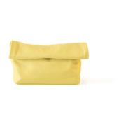 Delhi, grote gele leren clutch Cortana , Yellow , Dames