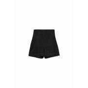 Grow, shorts in linnen en viscose in zwart kleur Cortana , Black , Dam...