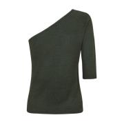 Zijden Jade Asymmetrische Top Cortana , Green , Dames