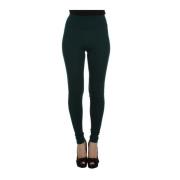 Groene Cashmere Hoge Taille Broek Dolce & Gabbana , Green , Dames