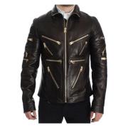 Leather Jackets Dolce & Gabbana , Brown , Heren