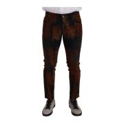 Zwart Bruin Tie-Dye Slim Fit Jeans Dolce & Gabbana , Multicolor , Here...