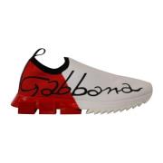 Witte Sorrento Sneakers met Rode Accents Dolce & Gabbana , Multicolor ...