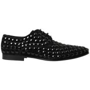 Elegant Zwart Suède Derby Formele Schoenen Dolce & Gabbana , Black , H...