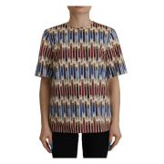 Stijlvol Wit Potlood Print Blouse Dolce & Gabbana , Multicolor , Dames