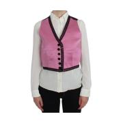 Luxe Zijde-Katoen Torero Geïnspireerd Vest Dolce & Gabbana , Pink , Da...